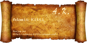Adamis Kitti névjegykártya