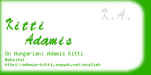 kitti adamis business card
